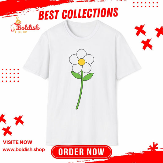 Cute Floral Unisex Softstyle T-Shirt, Casual Wear, Gift for Nature Lovers, Summer Outfit, Eco-Friendly Apparel, Birthday Gift