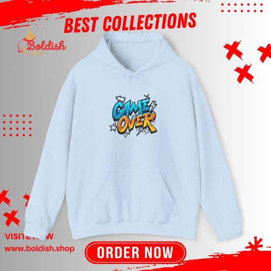 Game Over Unisex Hoodie - Soft Blend Sweatshirt for Gamers, Perfect Gift for Birthdays, Holidays, Casual Wear, Video Game Lovers