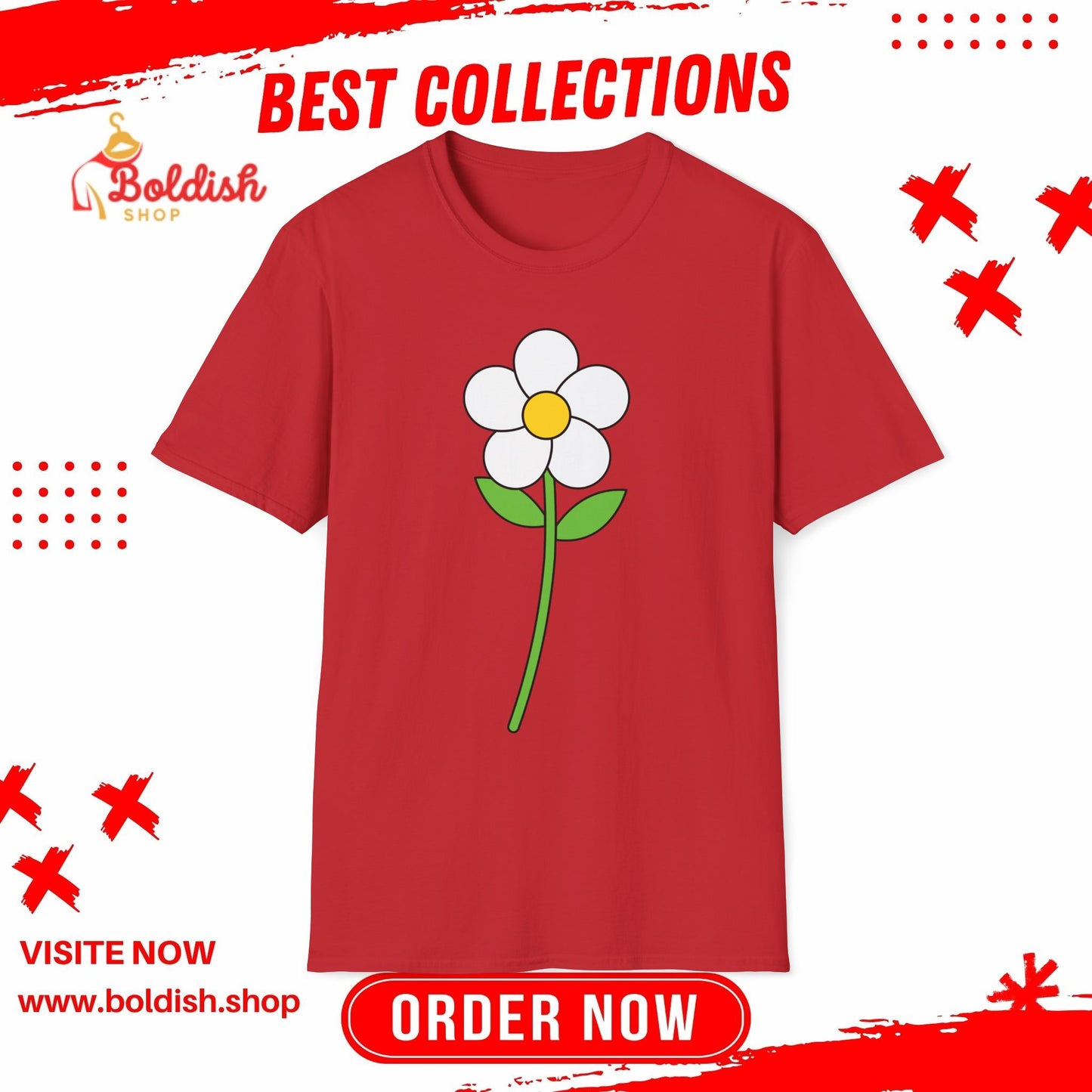 Cute Floral Unisex Softstyle T-Shirt, Casual Wear, Gift for Nature Lovers, Summer Outfit, Eco-Friendly Apparel, Birthday Gift