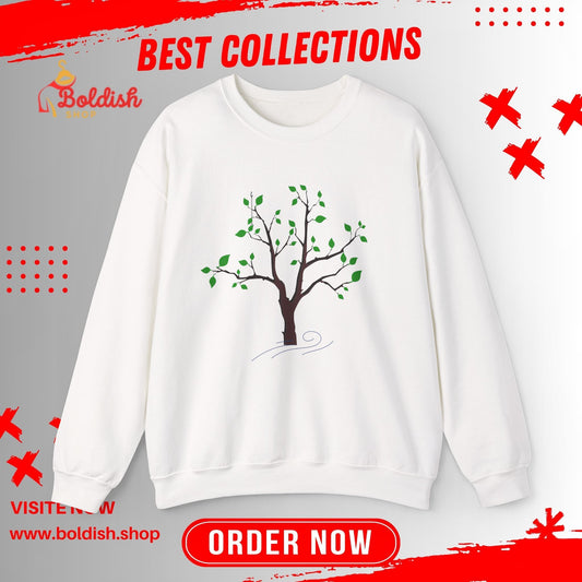 Nature-Inspired Tree Sweatshirt, Cozy Crewneck for Nature Lovers, Eco-Friendly Gift, Fall Fashion, Unisex Casual Wear