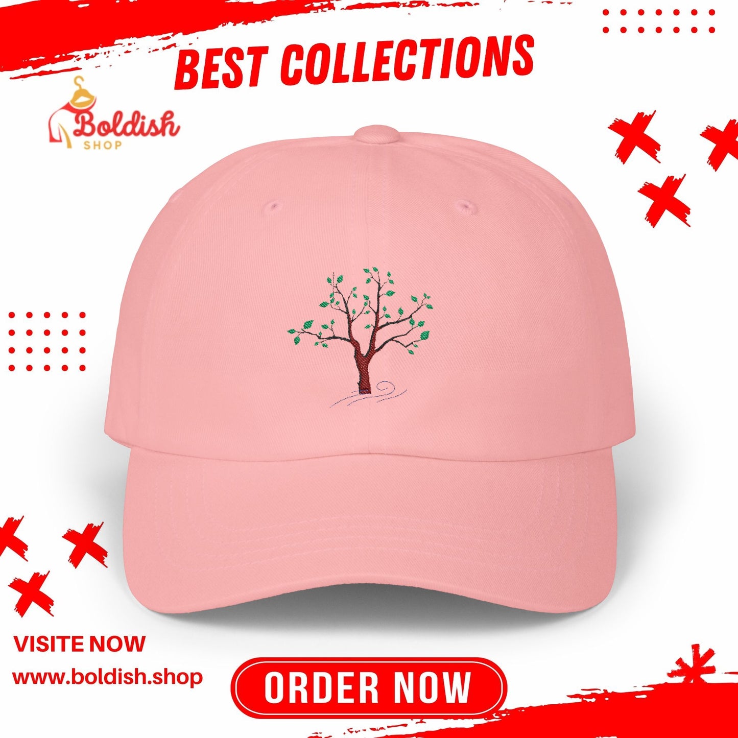 Classic Cap with Tree Design, Casual Hat