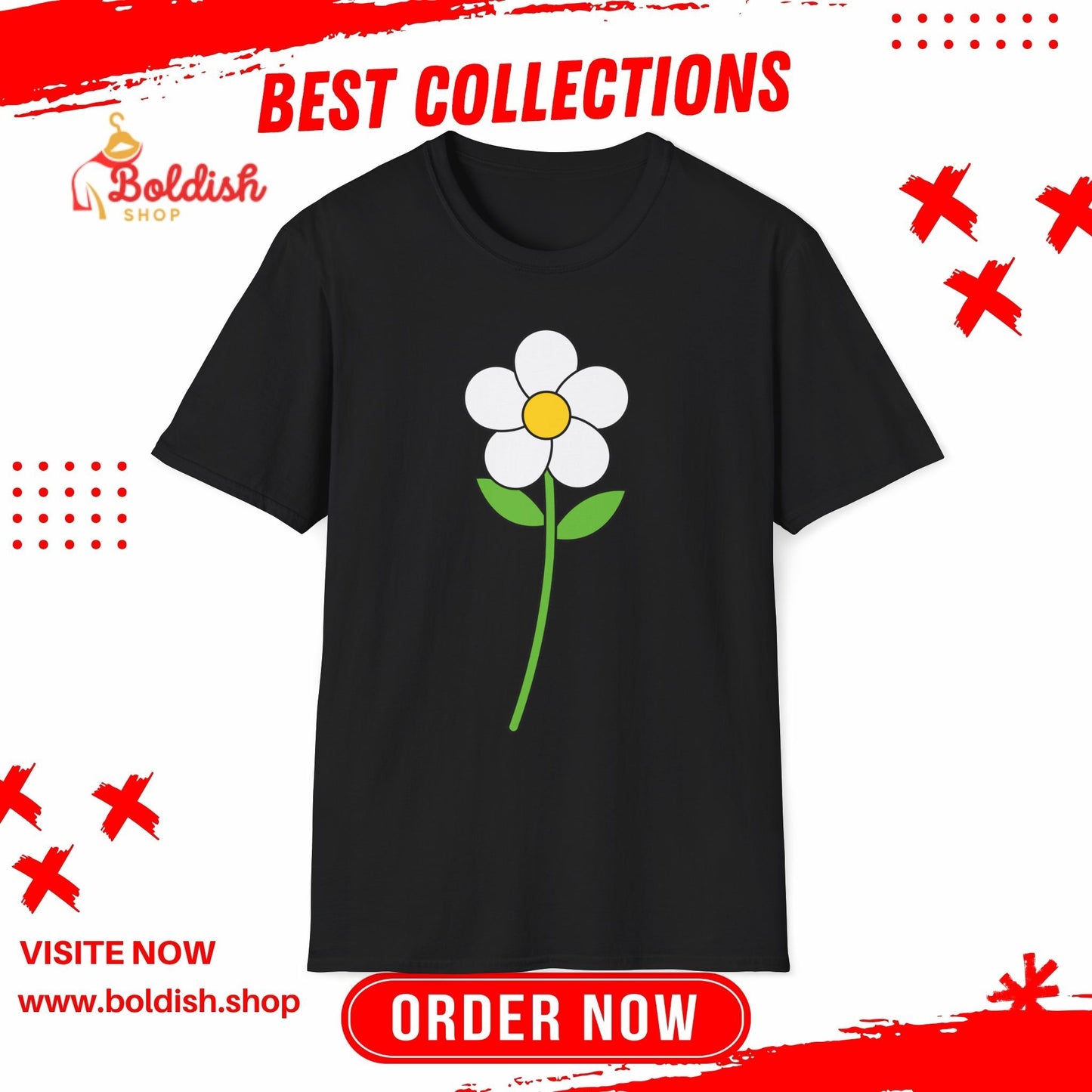 Cute Floral Unisex Softstyle T-Shirt, Casual Wear, Gift for Nature Lovers, Summer Outfit, Eco-Friendly Apparel, Birthday Gift