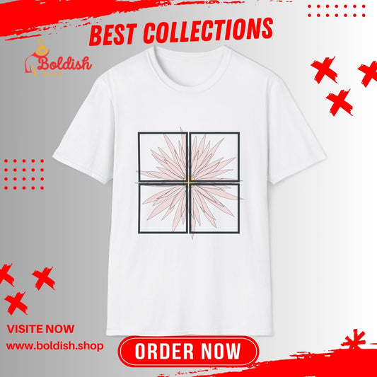 Floral Minimalist T-Shirt, Cute Gift for Her, Soft Style Tee, Fashionable Casual Wear, Everyday Comfort, Trendy Graphic Tee