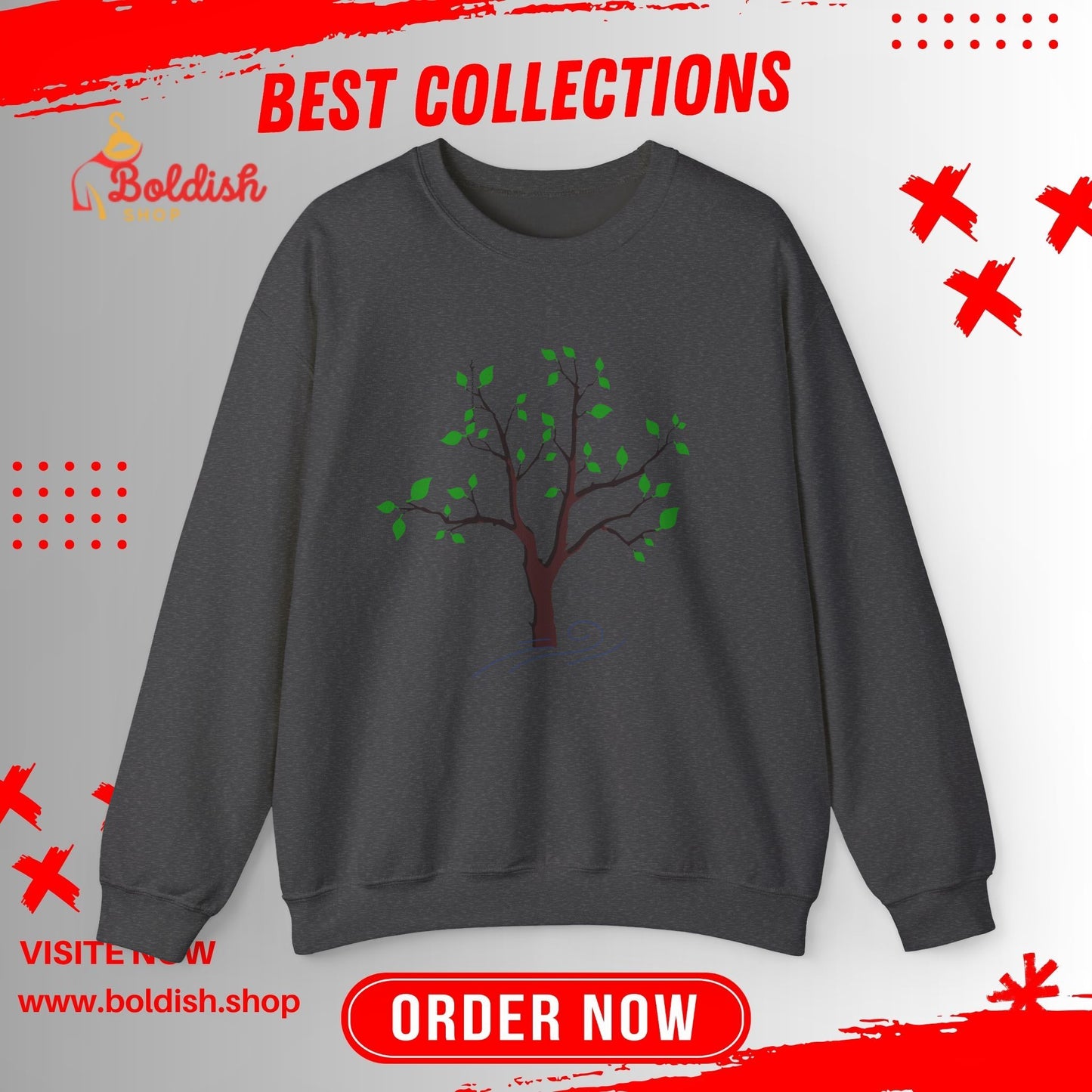 Nature-Inspired Tree Sweatshirt, Cozy Crewneck for Nature Lovers, Eco-Friendly Gift, Fall Fashion, Unisex Casual Wear