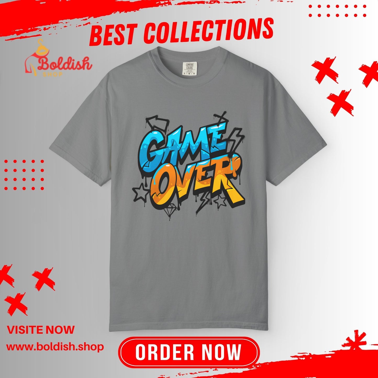 Game Over Unisex T-Shirt, Gaming Tee, Casual Wear, Gift for Gamers, Funny Graphic Shirt