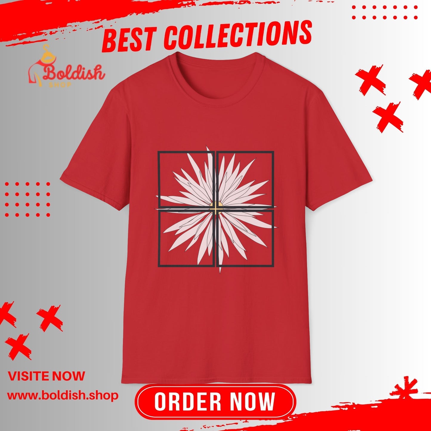 Floral Minimalist T-Shirt, Cute Gift for Her, Soft Style Tee, Fashionable Casual Wear, Everyday Comfort, Trendy Graphic Tee