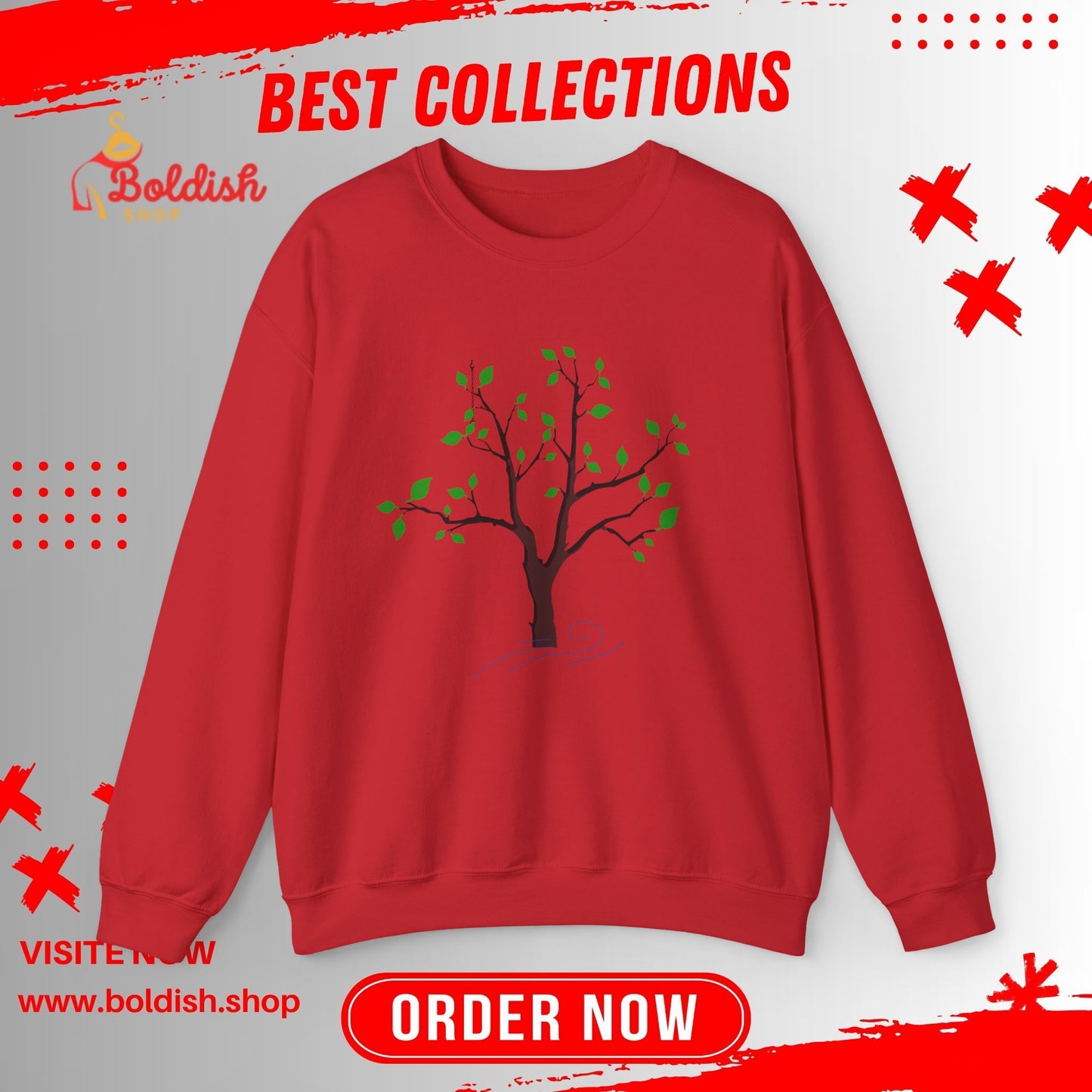 Nature-Inspired Tree Sweatshirt, Cozy Crewneck for Nature Lovers, Eco-Friendly Gift, Fall Fashion, Unisex Casual Wear