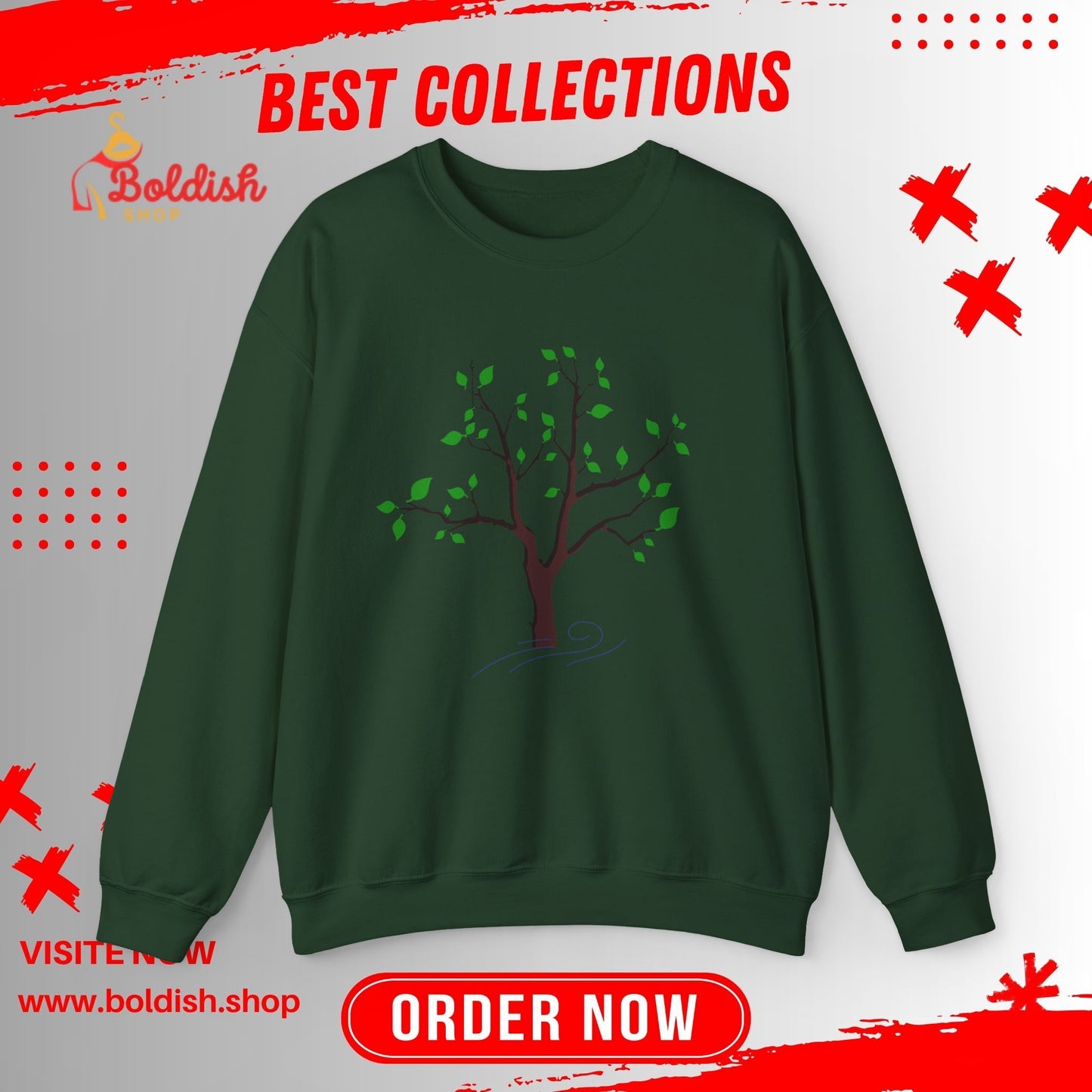 Nature-Inspired Tree Sweatshirt, Cozy Crewneck for Nature Lovers, Eco-Friendly Gift, Fall Fashion, Unisex Casual Wear