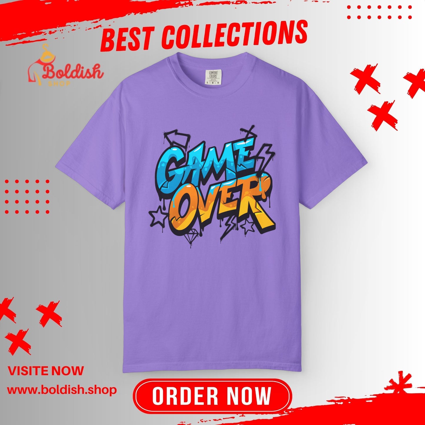 Game Over Unisex T-Shirt, Gaming Tee, Casual Wear, Gift for Gamers, Funny Graphic Shirt