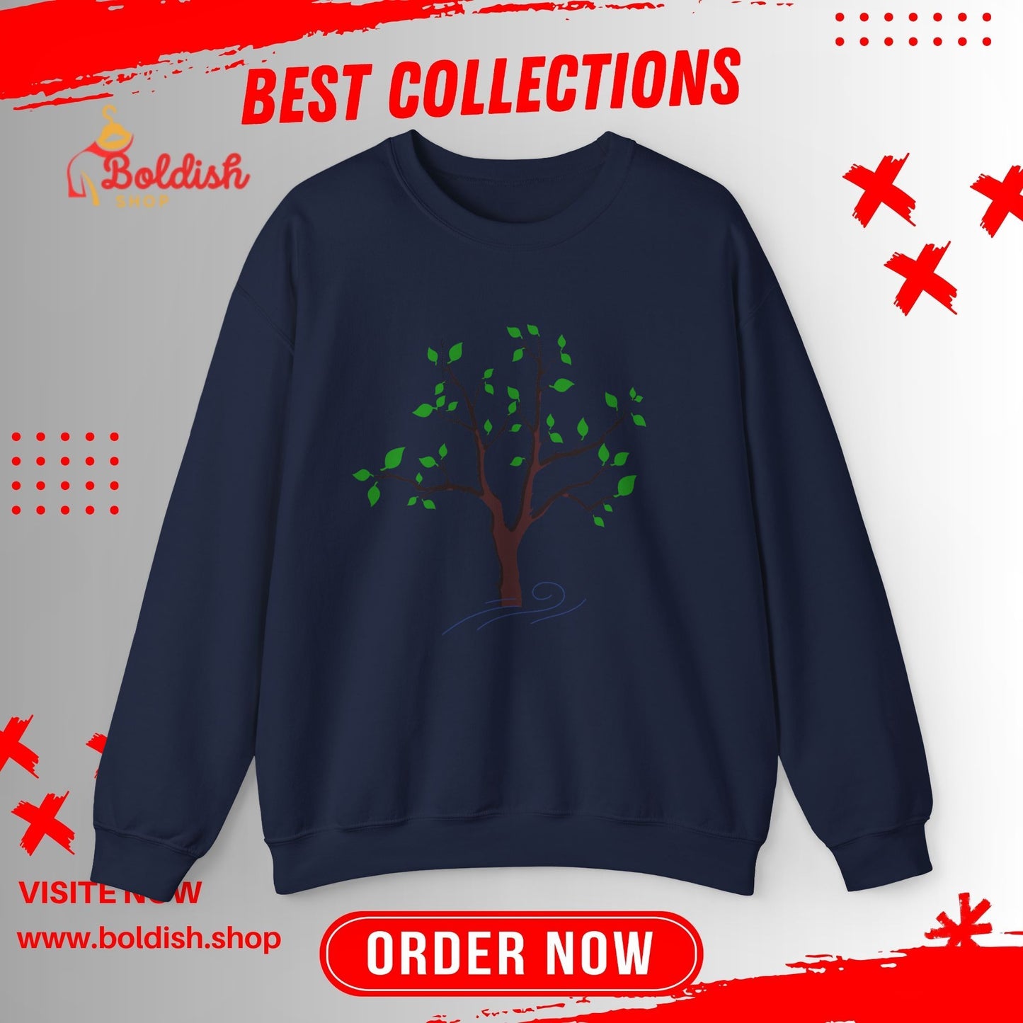 Nature-Inspired Tree Sweatshirt, Cozy Crewneck for Nature Lovers, Eco-Friendly Gift, Fall Fashion, Unisex Casual Wear