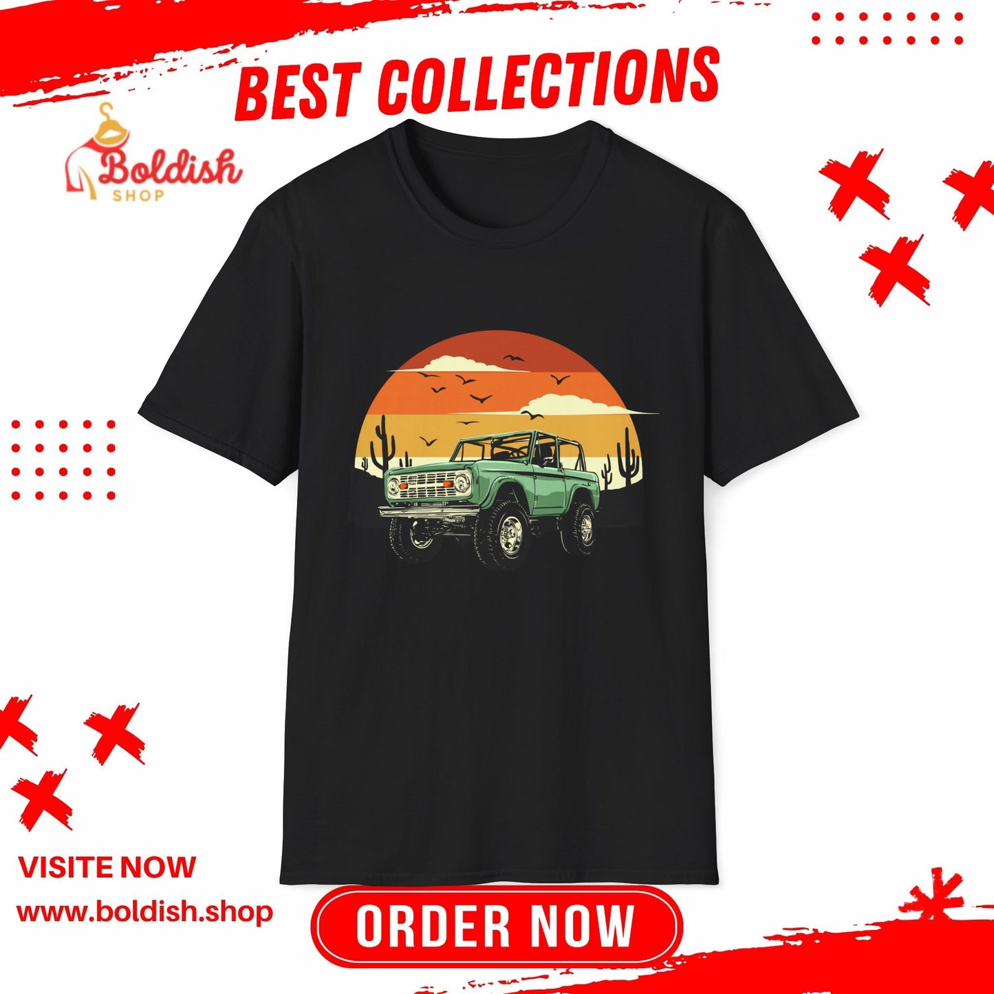 Vintage Adventure T-Shirt, Retro Car Tee, Unisex Graphic Shirt, Sunset Vibes Apparel, Perfect Gift for Road Trips