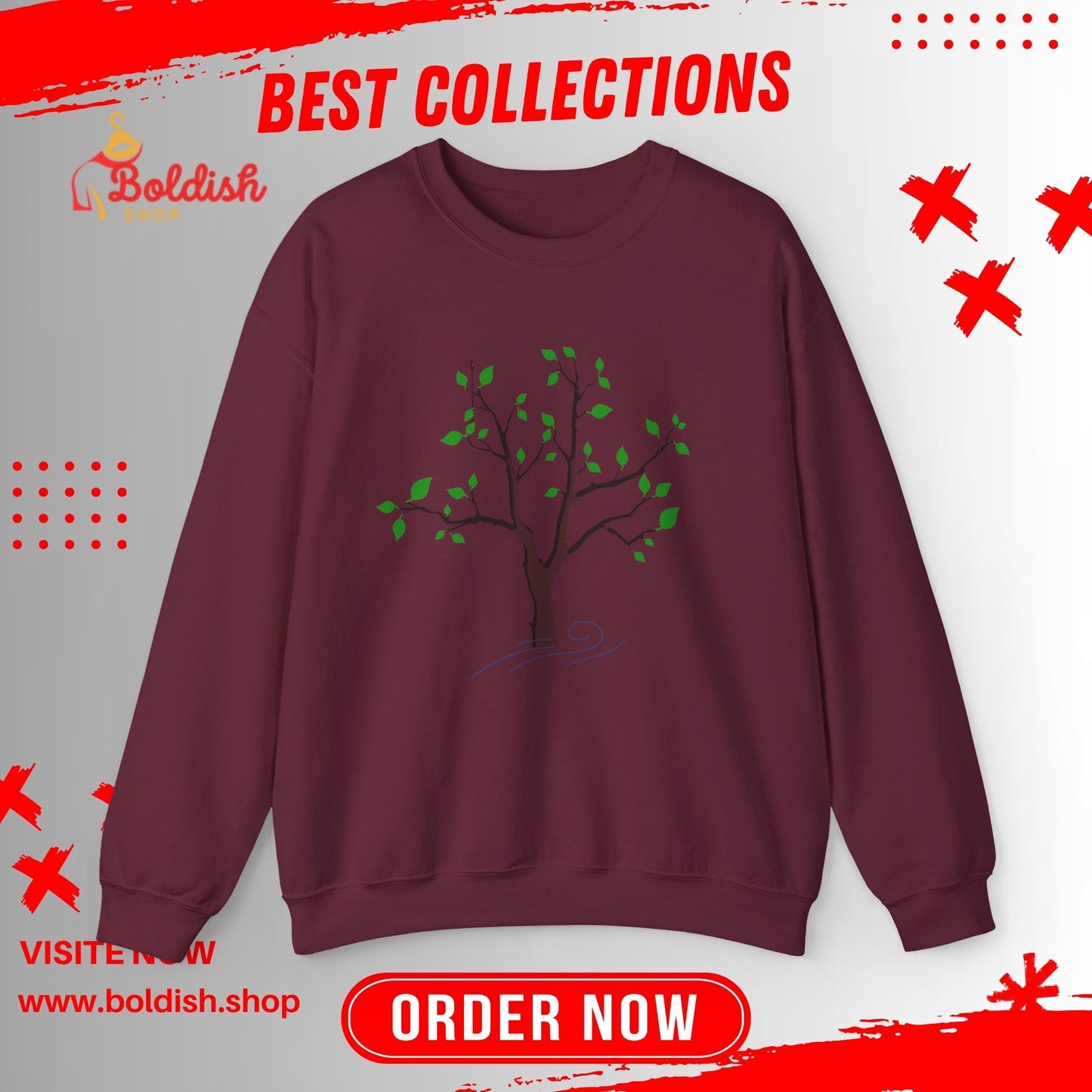 Nature-Inspired Tree Sweatshirt, Cozy Crewneck for Nature Lovers, Eco-Friendly Gift, Fall Fashion, Unisex Casual Wear