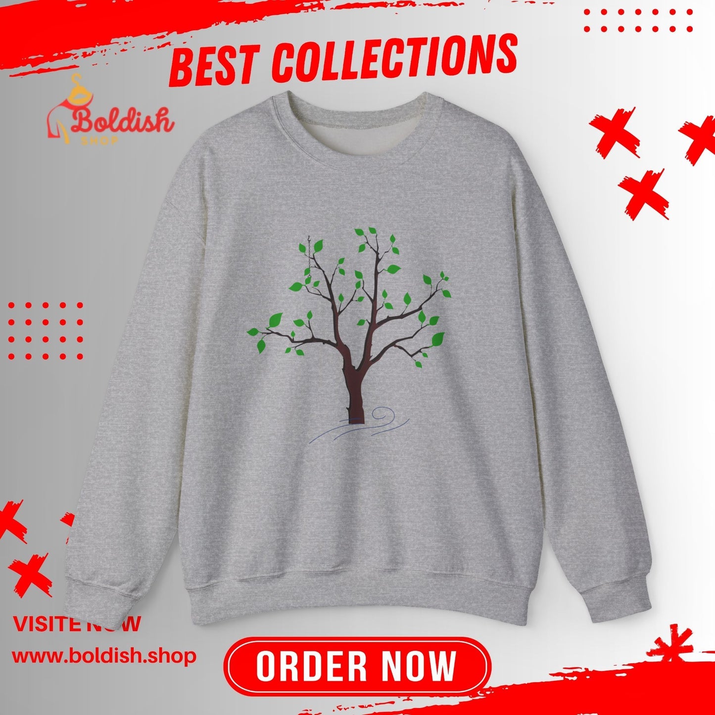 Nature-Inspired Tree Sweatshirt, Cozy Crewneck for Nature Lovers, Eco-Friendly Gift, Fall Fashion, Unisex Casual Wear
